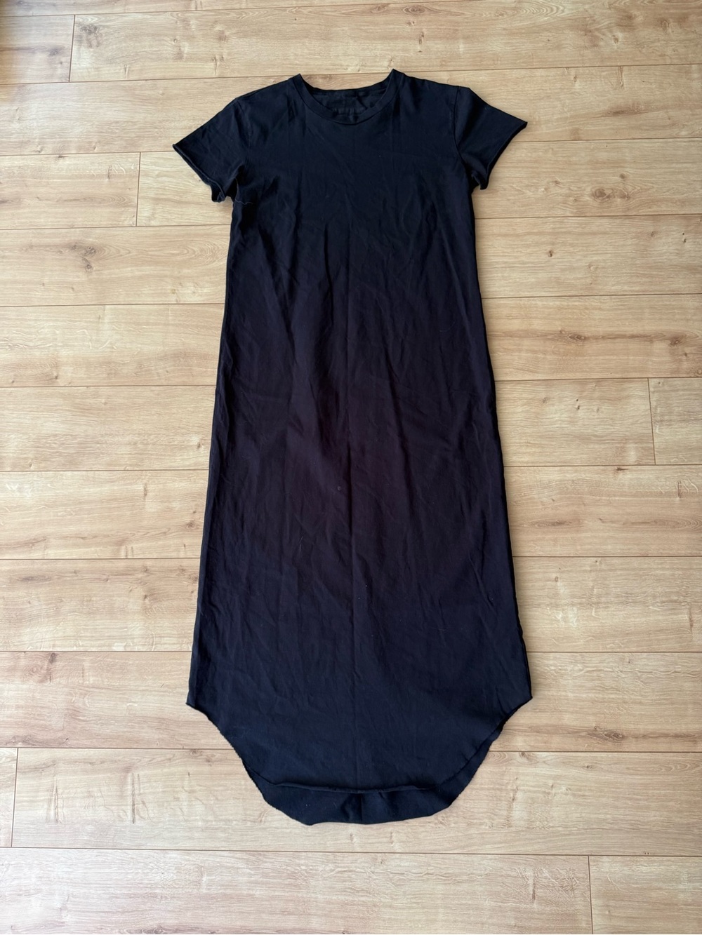 Frank & Eileen Tee Lab Black Cotton Maxi T Shirt Dress USA Made Large